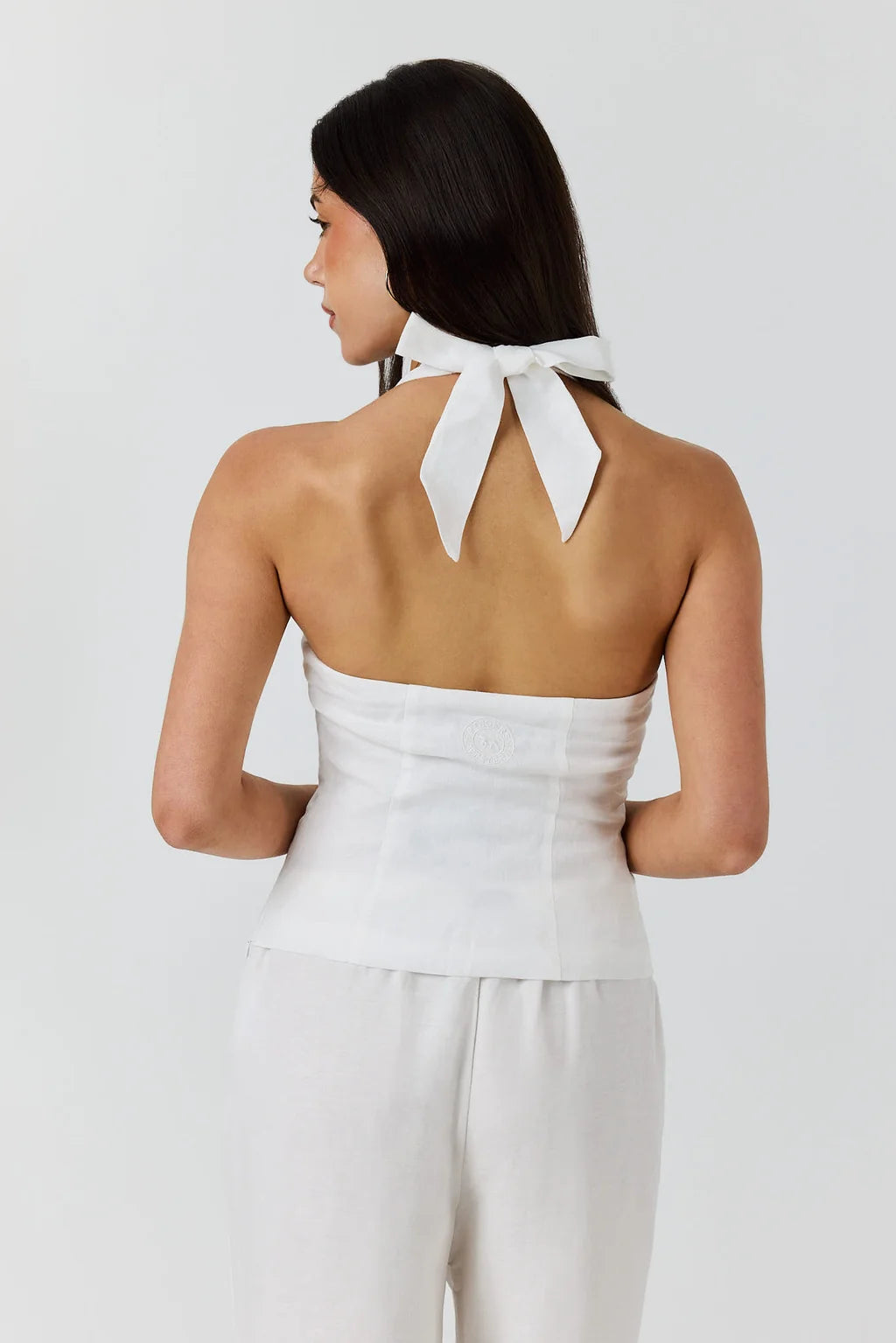Ringers Western Women's Fallon Linen Halter Top - White