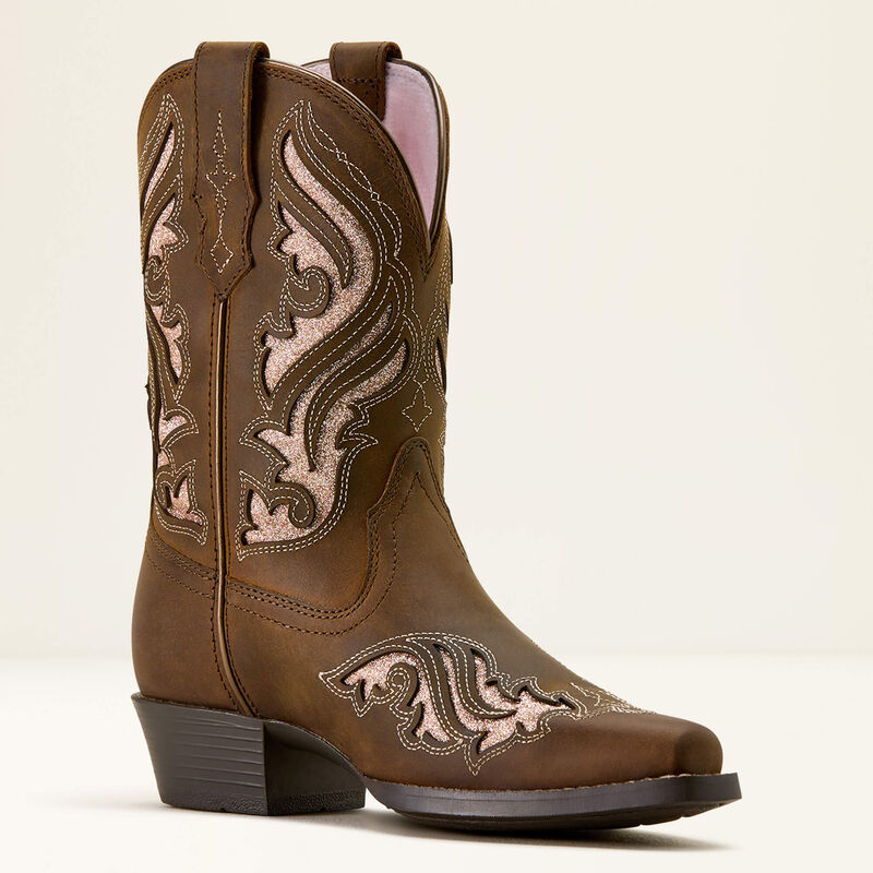 Ariat Kid's Fashion Bliss D Toe Western Boot - SASSY BROWN