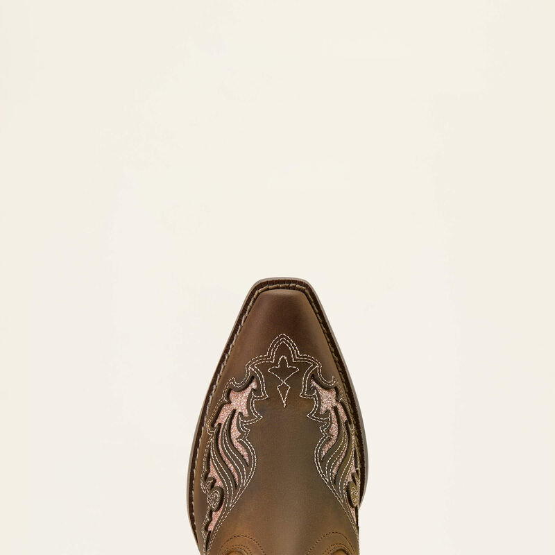 Ariat Kid's Fashion Bliss D Toe Western Boot - SASSY BROWN