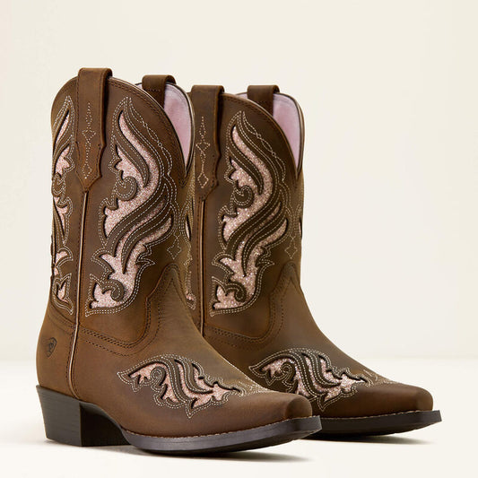 Ariat Kid's Fashion Bliss D Toe Western Boot - SASSY BROWN