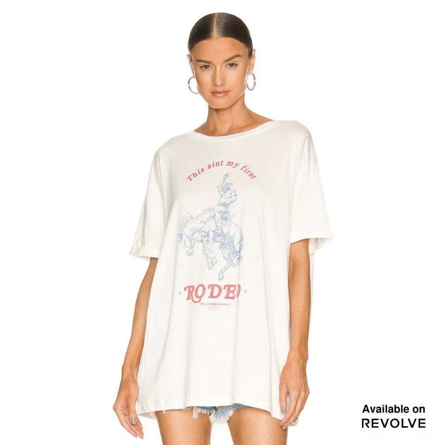 The Laundry Room First Rodeo - Oversized Tee - White