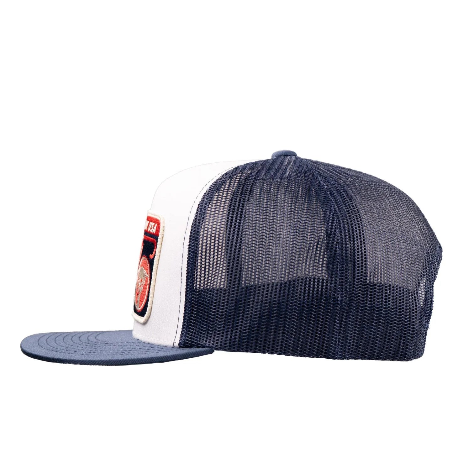 Lazy J Ranch White & Navy Heritage Classic Five Panel Trucker Hat