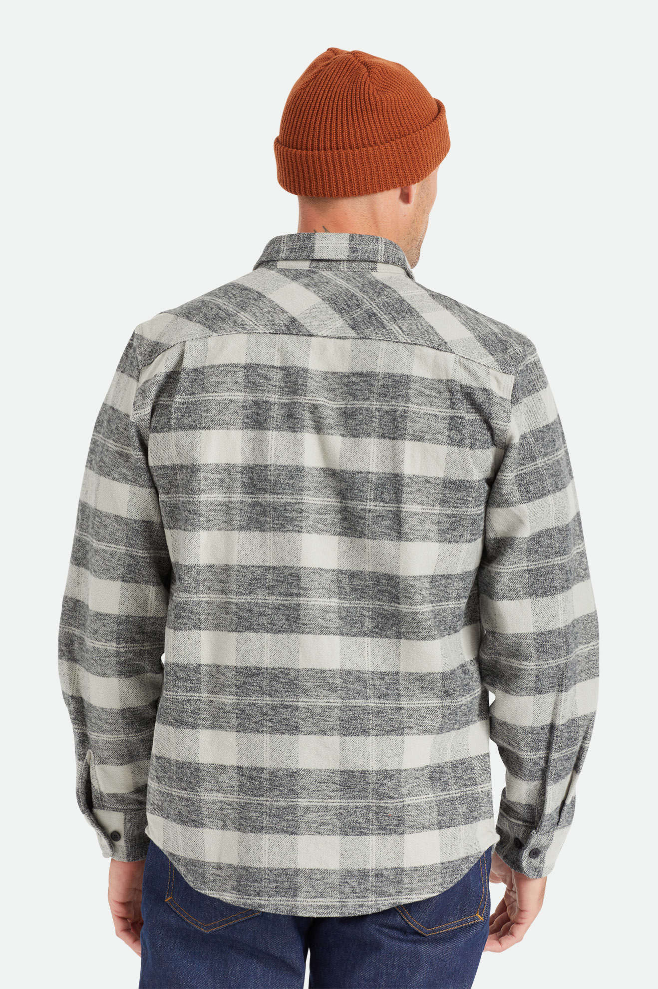Brixton Men's Classics Bowery Heavyweight L/S Flannel - Black/Charcoal