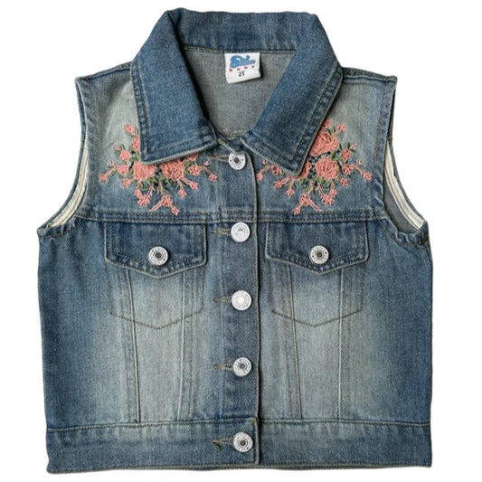 Shea Baby Floral Boot Denim Vest