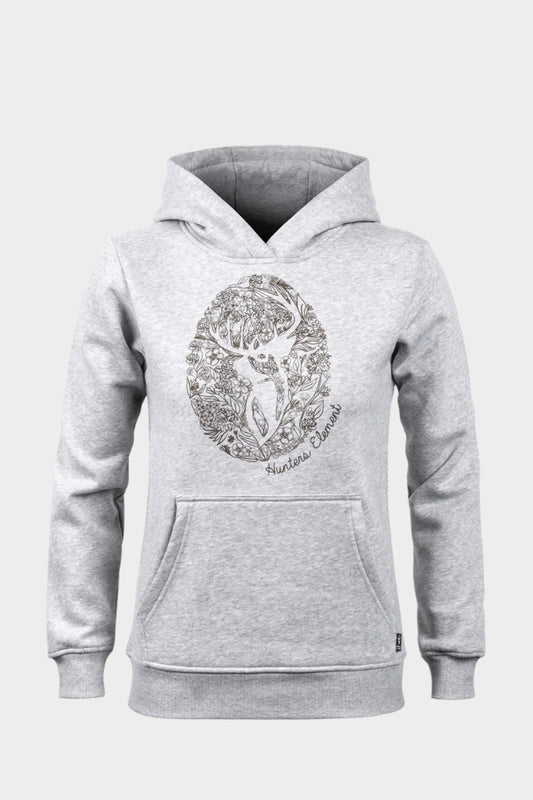 Hunters Element Womens Floral Hoodie - Grey Marle