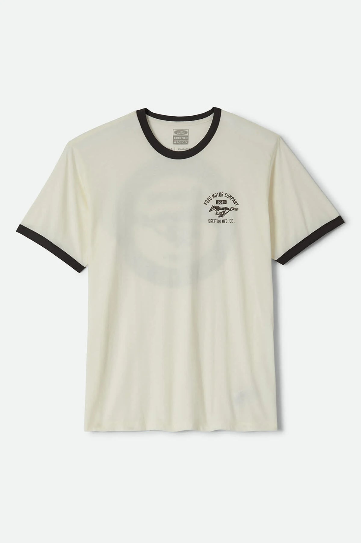 Brixton Ford Mustang Ringer Short sleeve Tee - Wimbledone White/Burnt Rubber