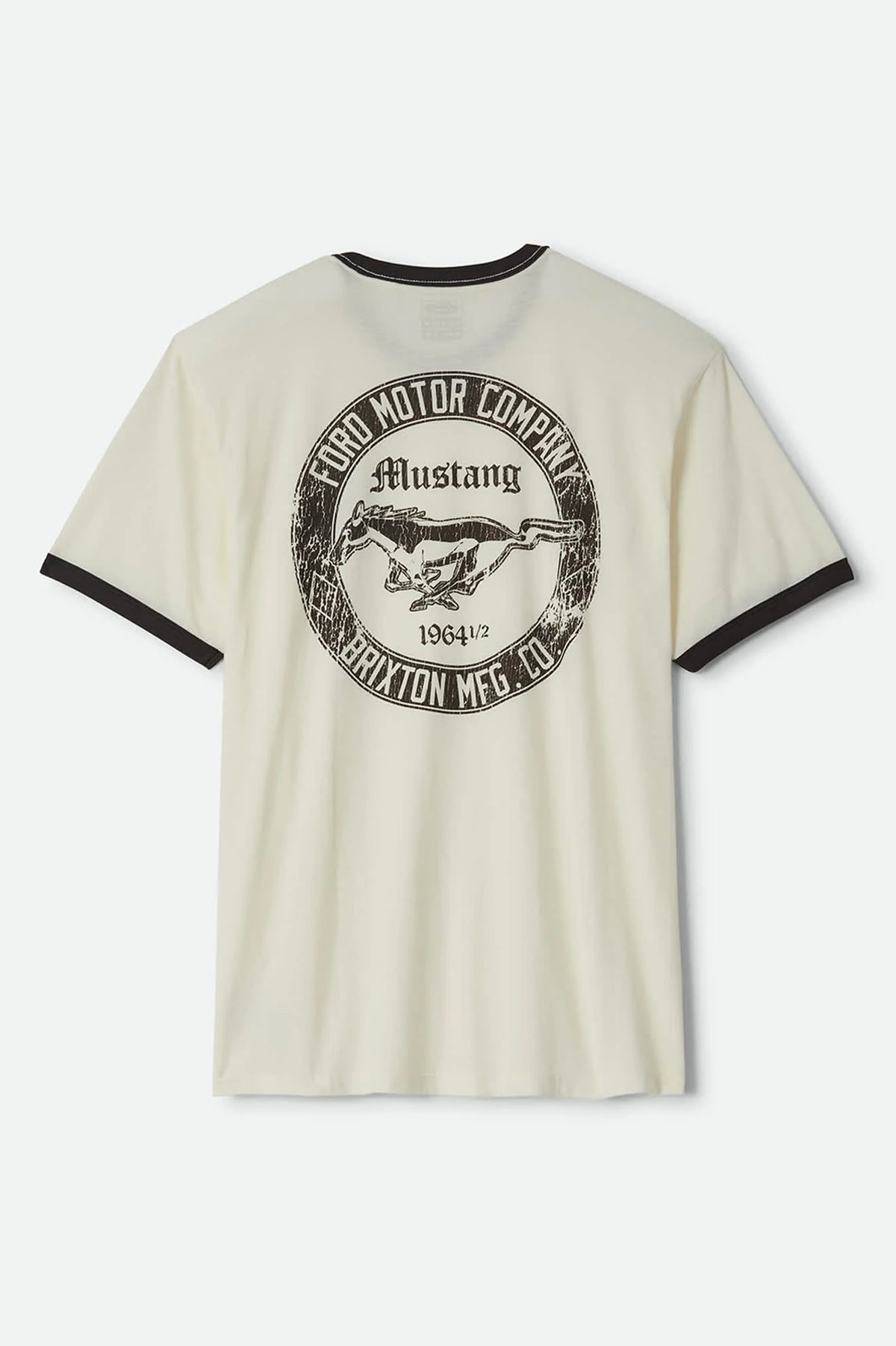 Brixton Ford Mustang Ringer Short sleeve Tee - Wimbledone White/Burnt Rubber