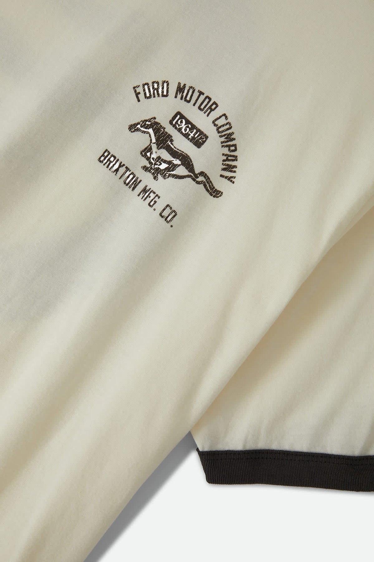 Brixton Ford Mustang Ringer Short sleeve Tee - Wimbledone White/Burnt Rubber