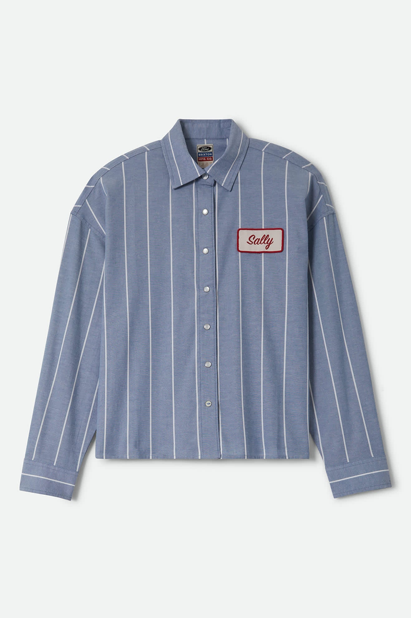Brixton Women's Ford Mustang Sally Shirt - Blue Chambray/Stripe