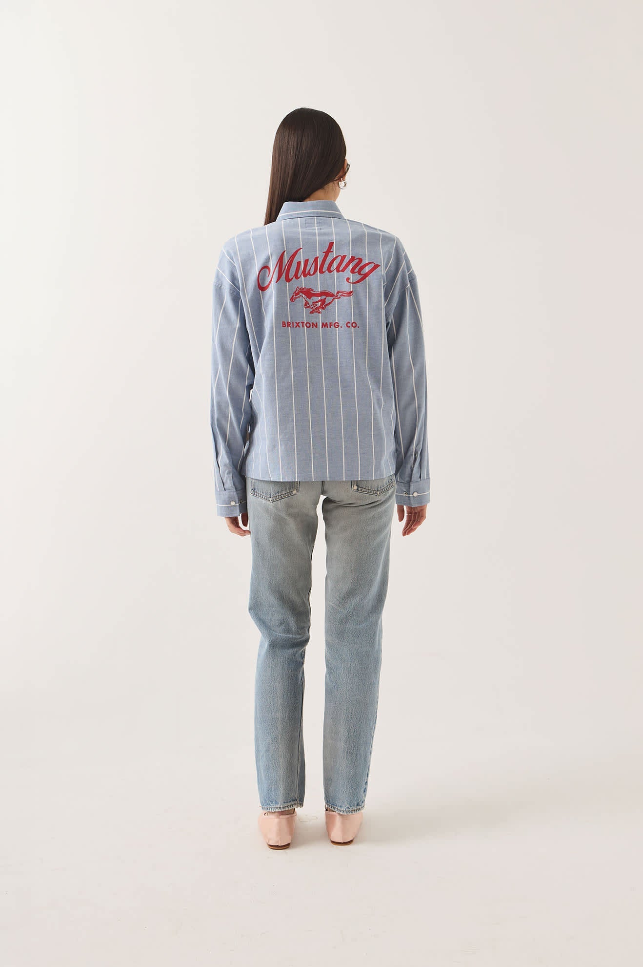 Brixton Women's Ford Mustang Sally Shirt - Blue Chambray/Stripe