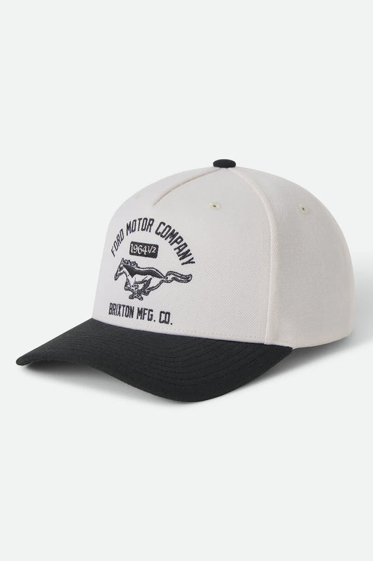 Brixton Unisex Ford Mustang Snapback - Wimbledone White/Burnt Rubber