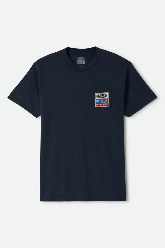 Brixton Men's Ford Service Dept Pocket T-Shirt - American Navy