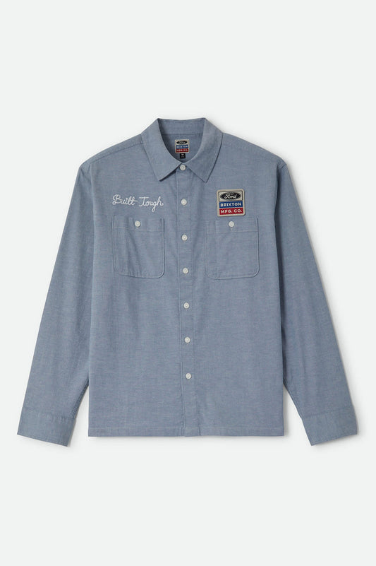 Brixton Men's Ford Service Dept Workshirt - Blue Chambray