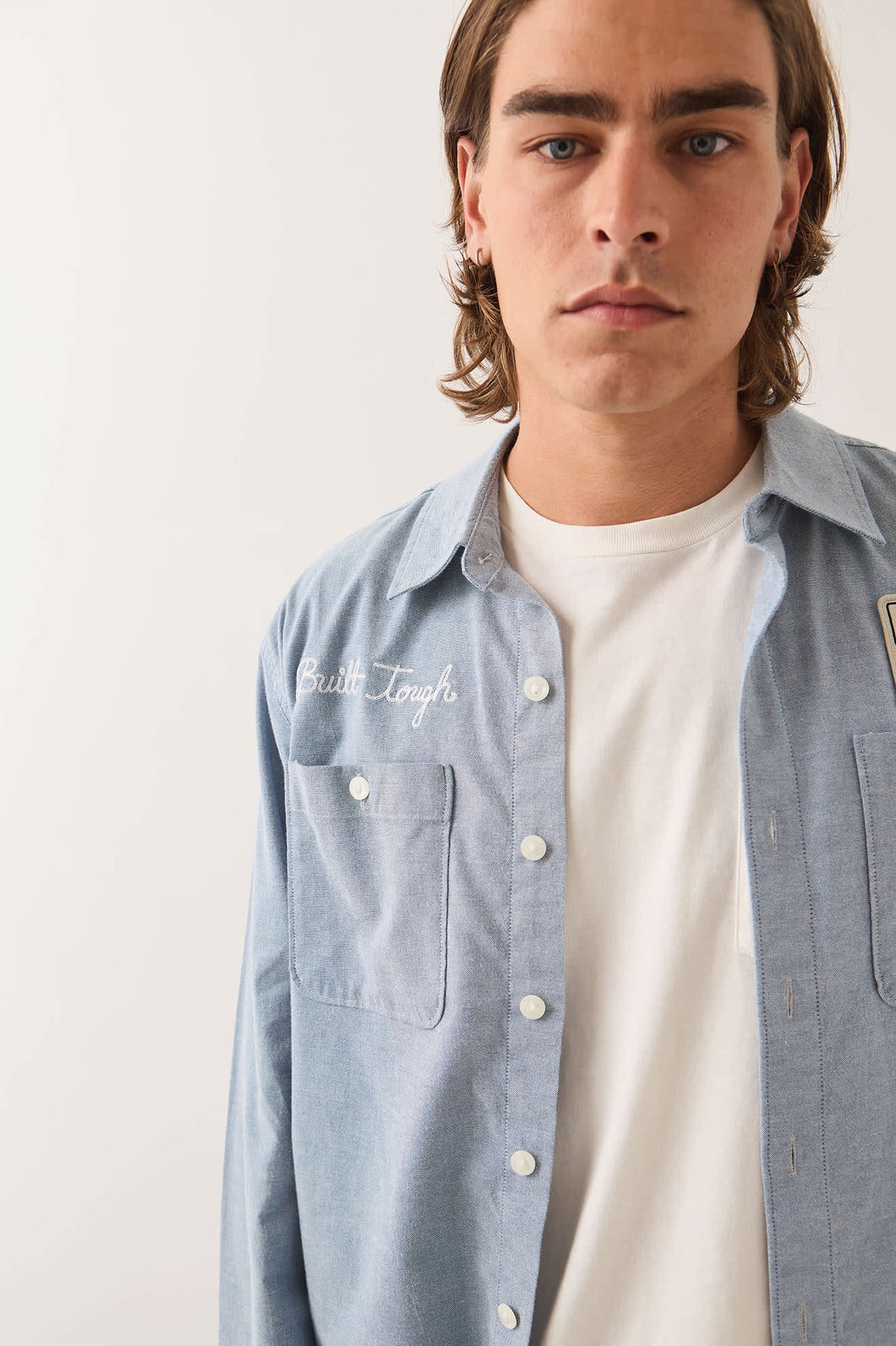 Brixton Men's Ford Service Dept Workshirt - Blue Chambray