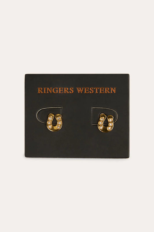 Ringers Western Fortune Horseshoe Stud Earrings