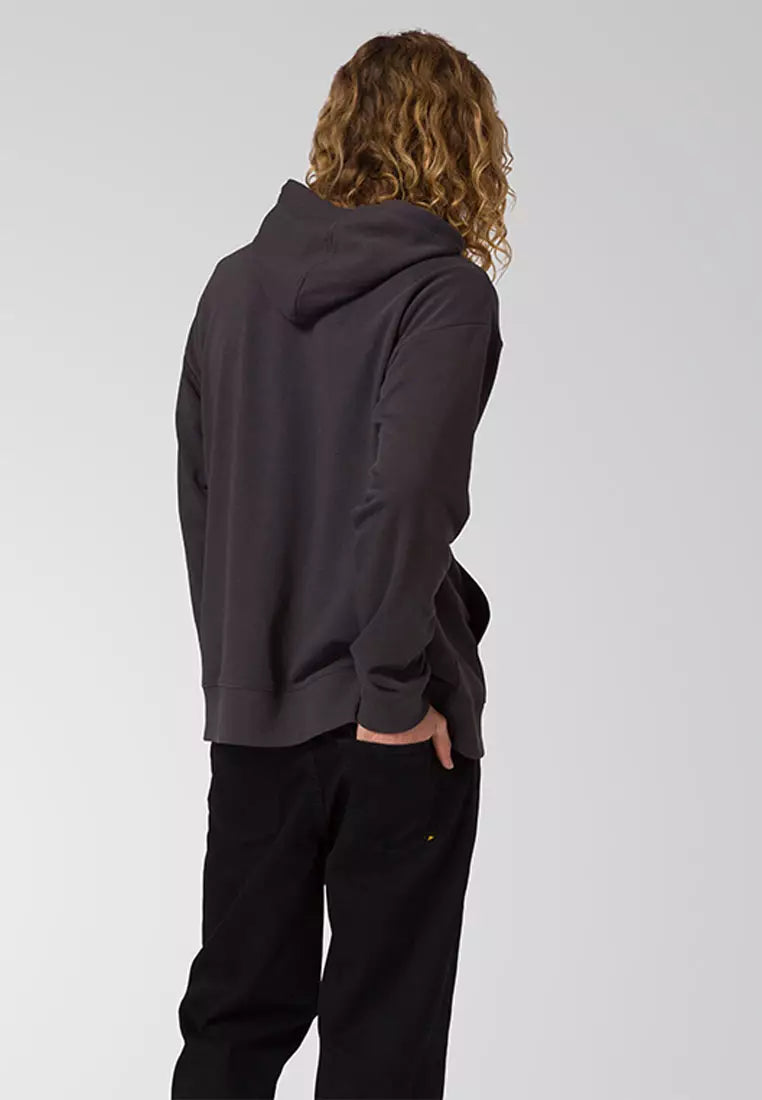 CAT Workwear Men's Relaxed French Terry Hoodie - Washed Black