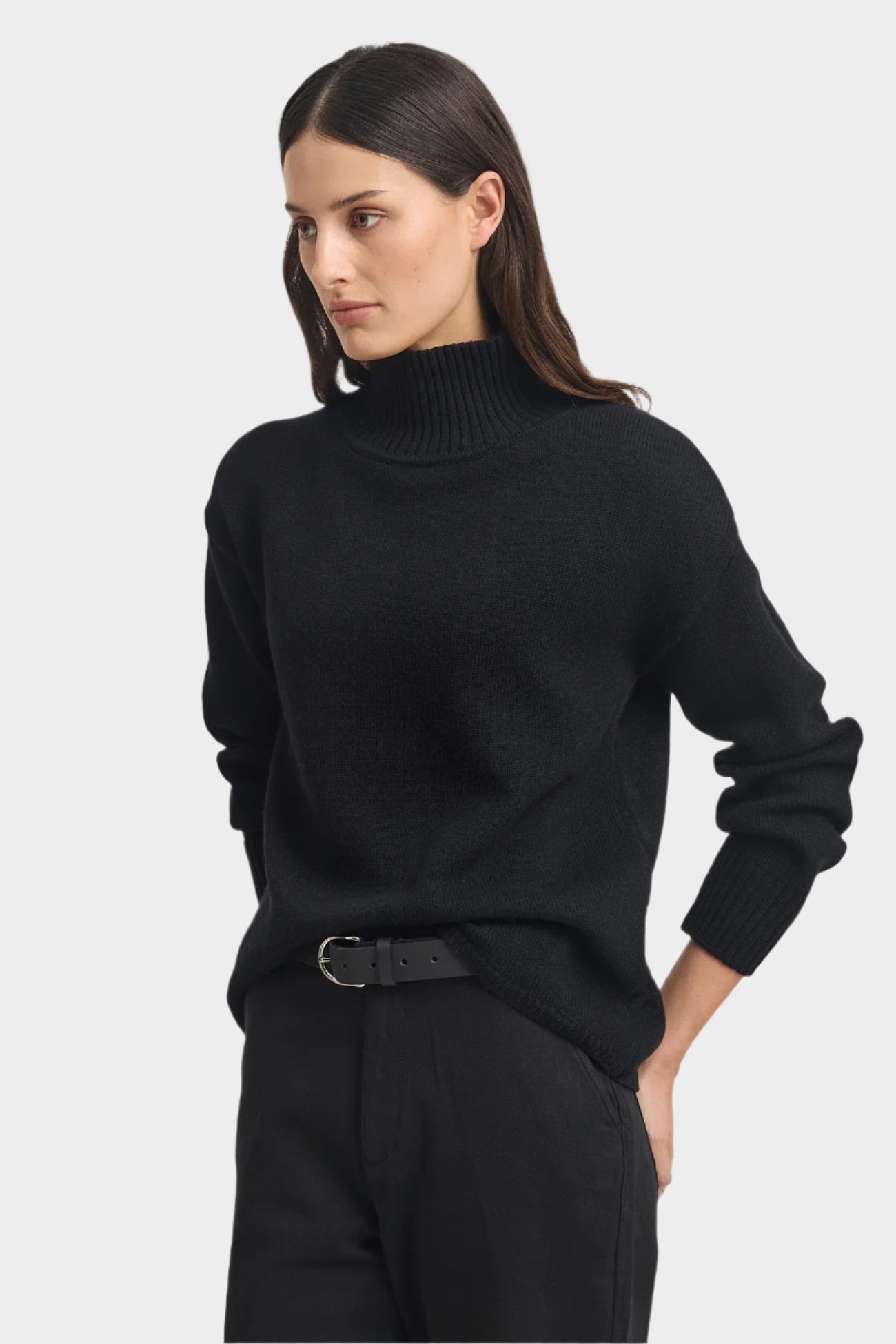 Toorallie Women's Funnel Neck Jumper - Black
