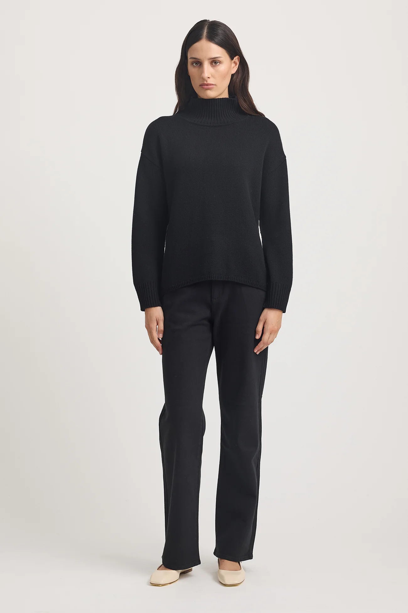 Toorallie Women's Funnel Neck Jumper - Black