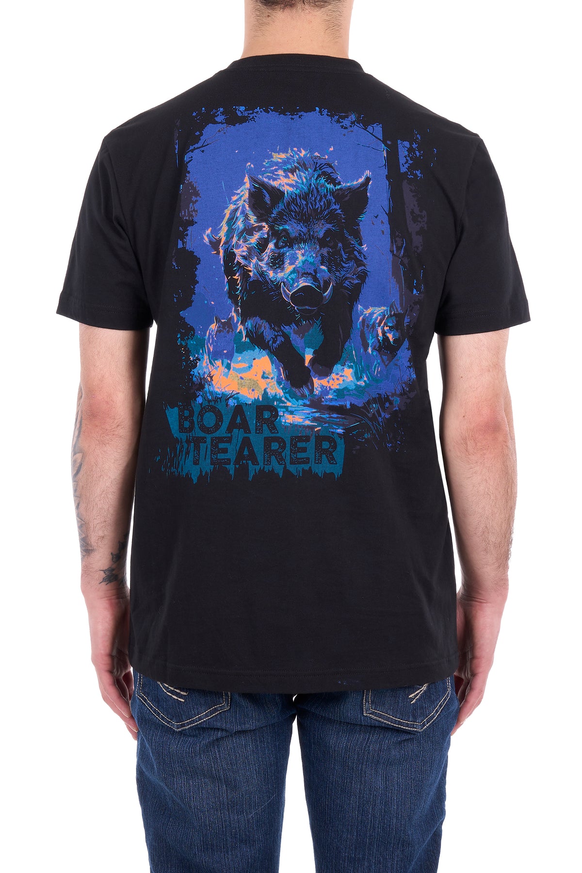 Boar Tearer Men's Terry Short Sleeve Tee - Black