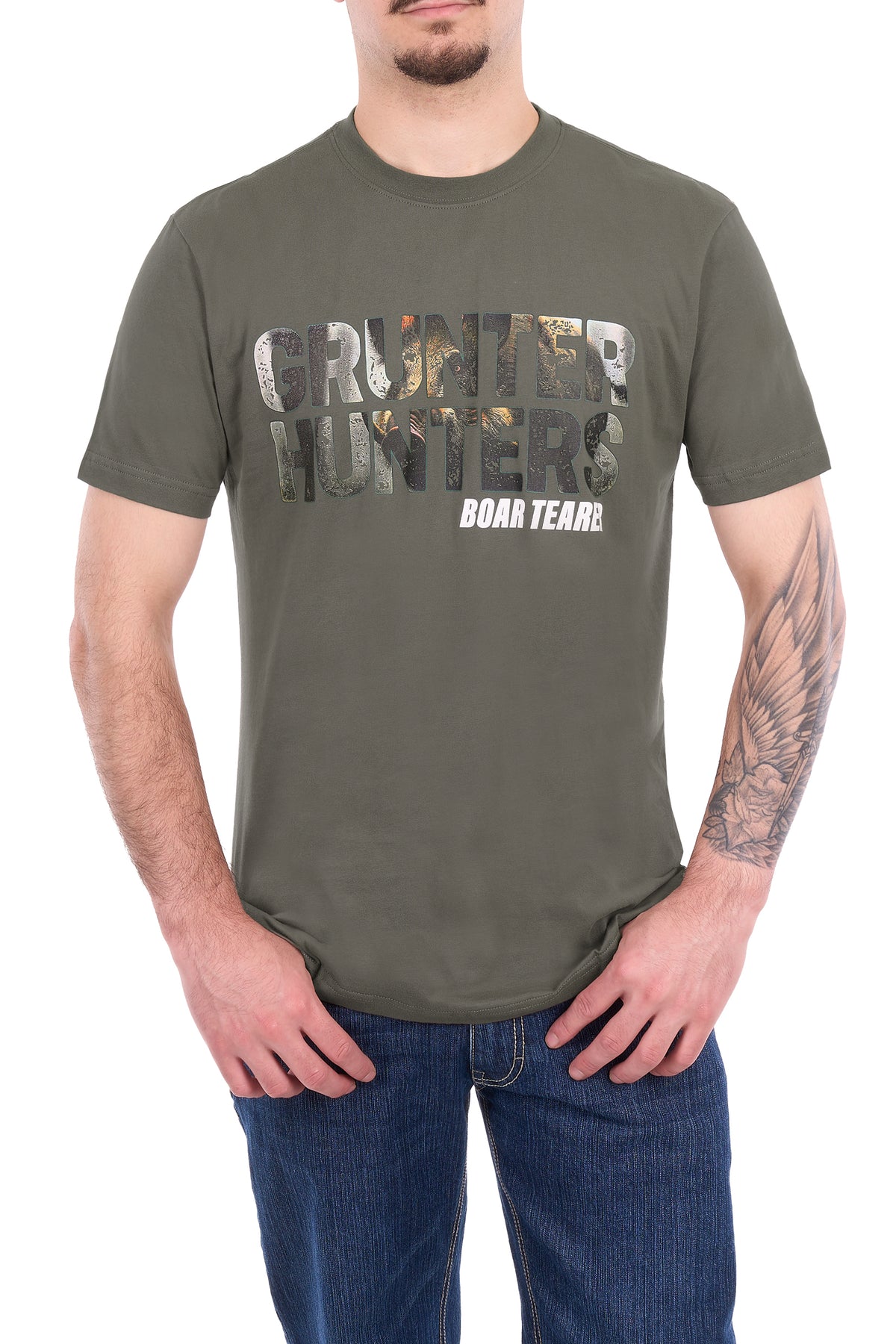 Boar Tearer Men's Andy Short Sleeve Tee - Military