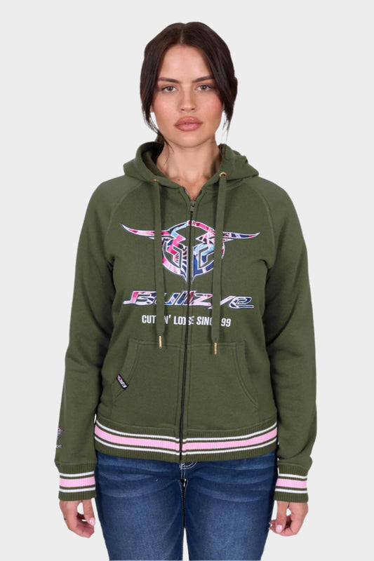Bullzye Women's Brooks Zip Through Hoodie - Green