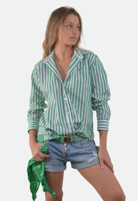 Bullrush Womens Yunta 10mm Stripe Shirt - Green