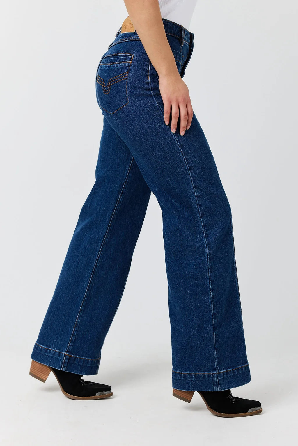 Ringers Western Gabby Women’s High Rise Wide Leg Sailor Jeans - Classic Blue