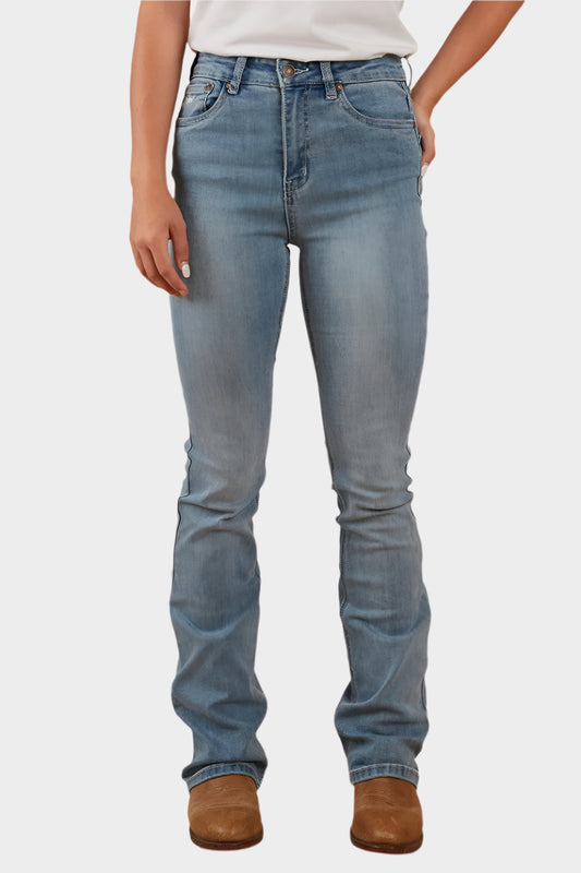 Ringers Western Women's Penny Womens High-Rise Bootleg Jeans - Light Blue