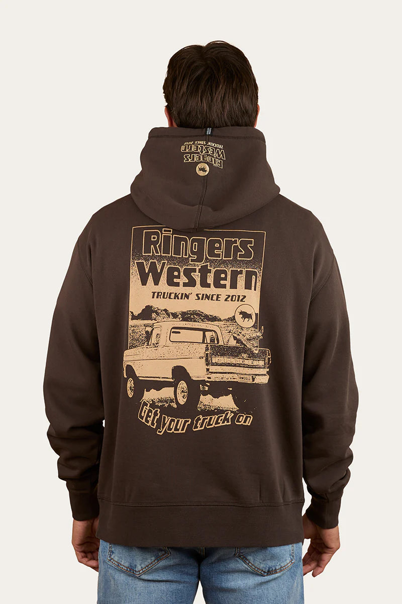 Ringers Western Mens Get Your Truck On Pullover Hoodie - Charcoal