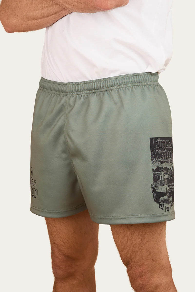 Ringers Western Get Your Truck On Footy Short - Military Green