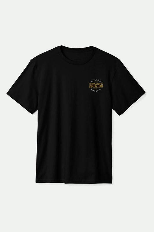 Brixton Men's Gibson SS Standard T-Shirt - Black Worn Wash