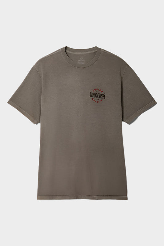 Brixton Men's Gibson SS Standard T-Shirt -  Cinder Worn Wash