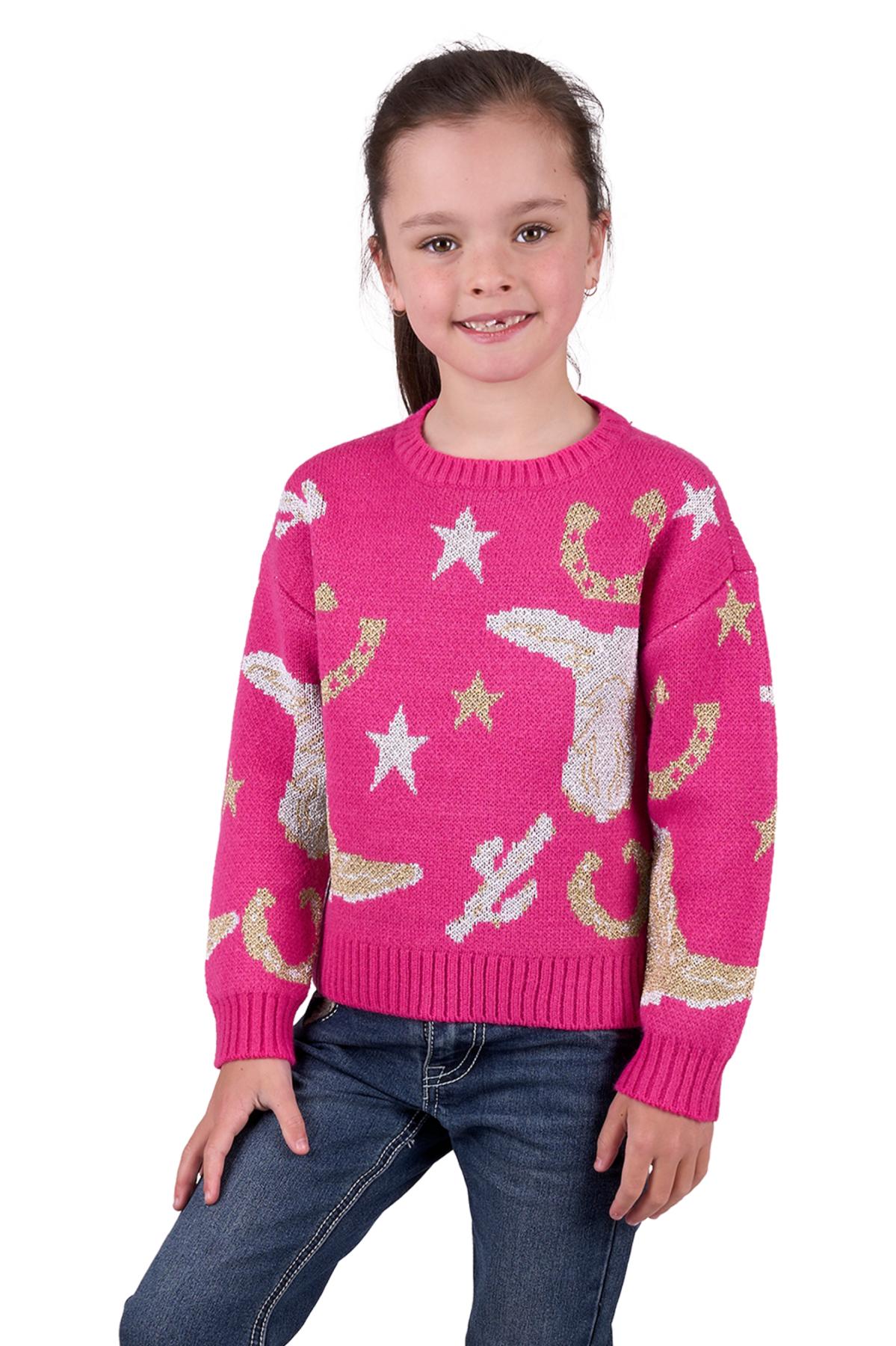 Pure Western Girl’s Marcy Knitted Pullover - PINK