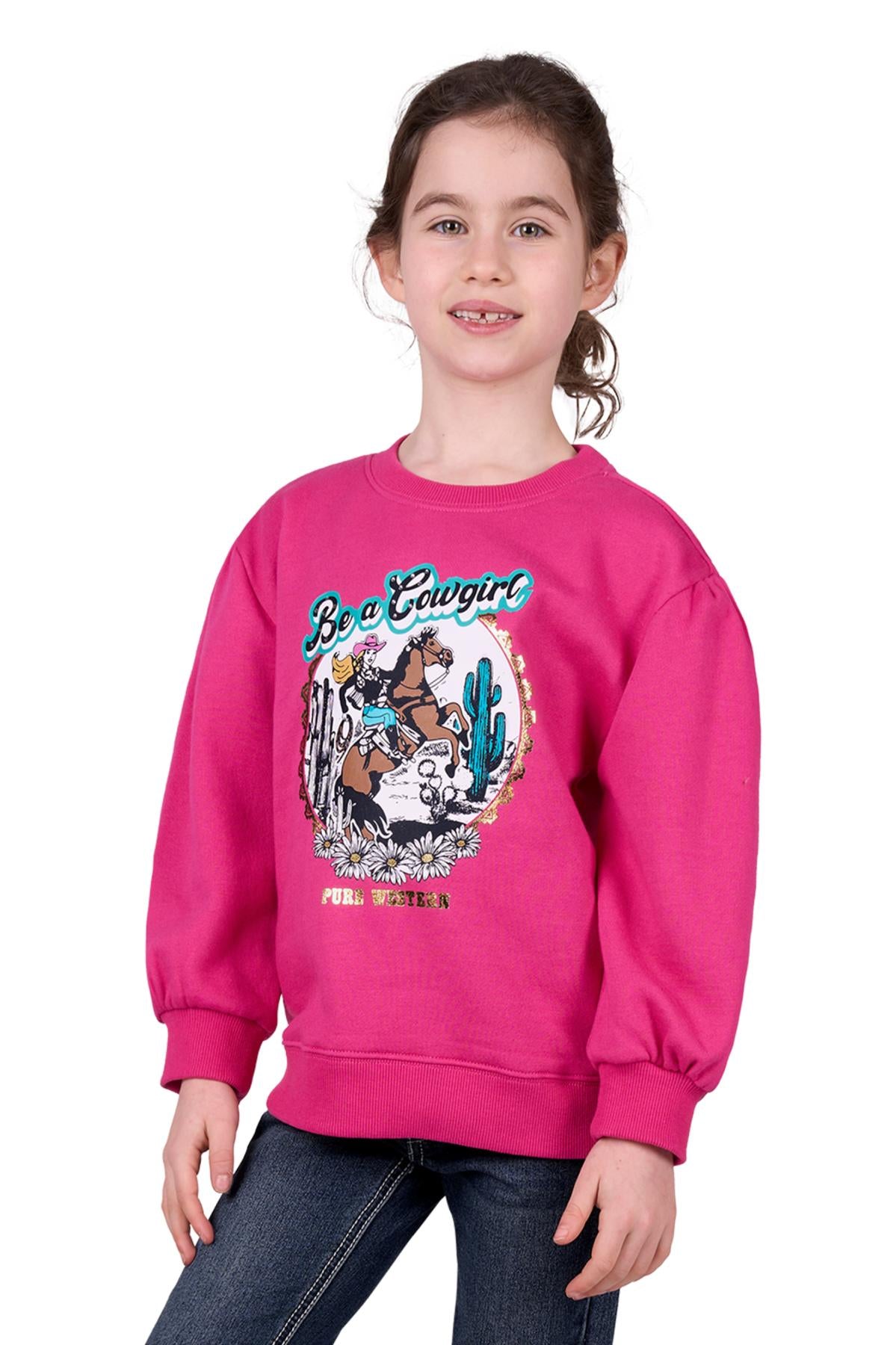 Pure Western Girl’s Rachel Crew - Pink