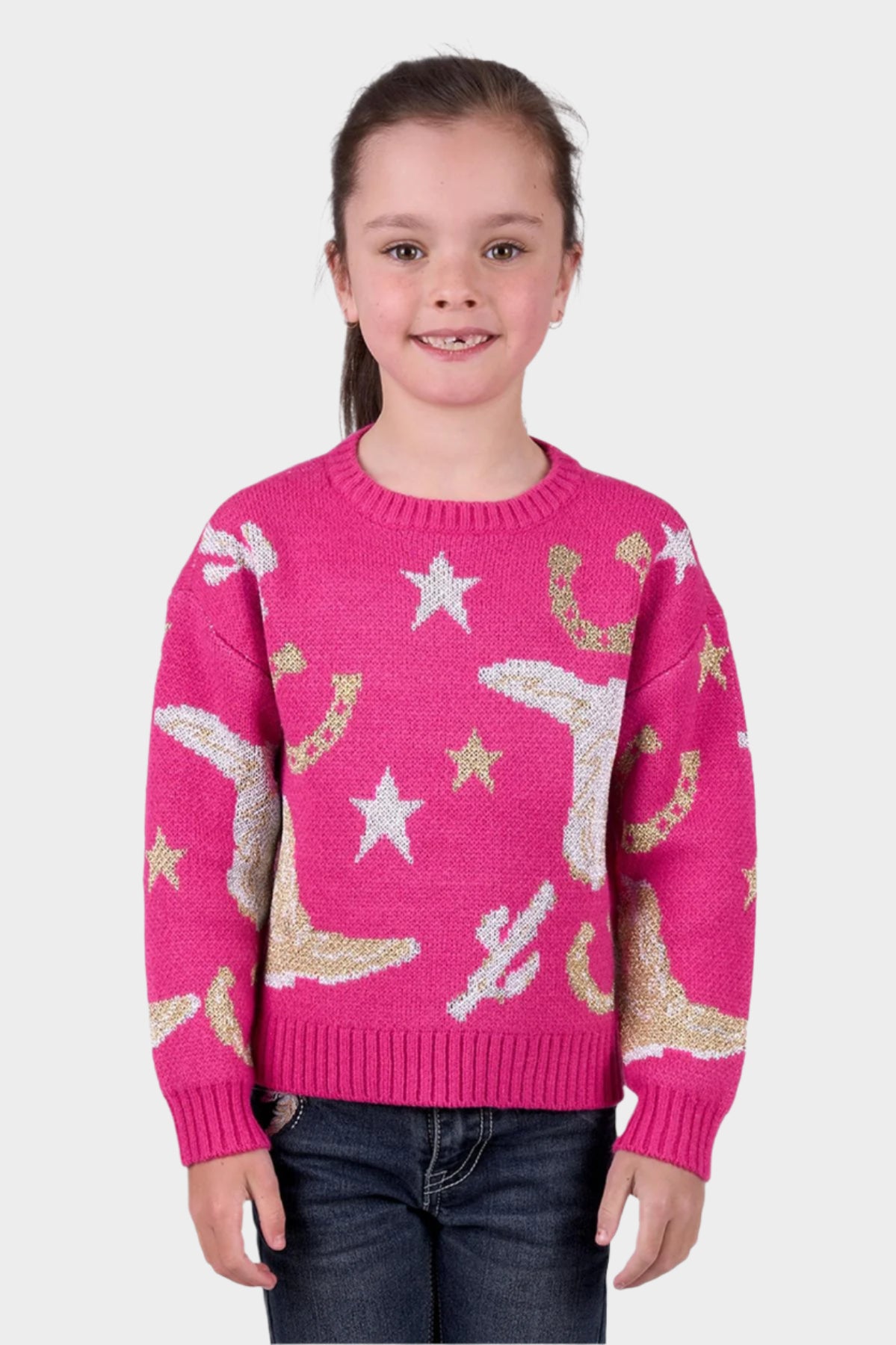 Pure Western Girl’s Marcy Knitted Pullover - PINK