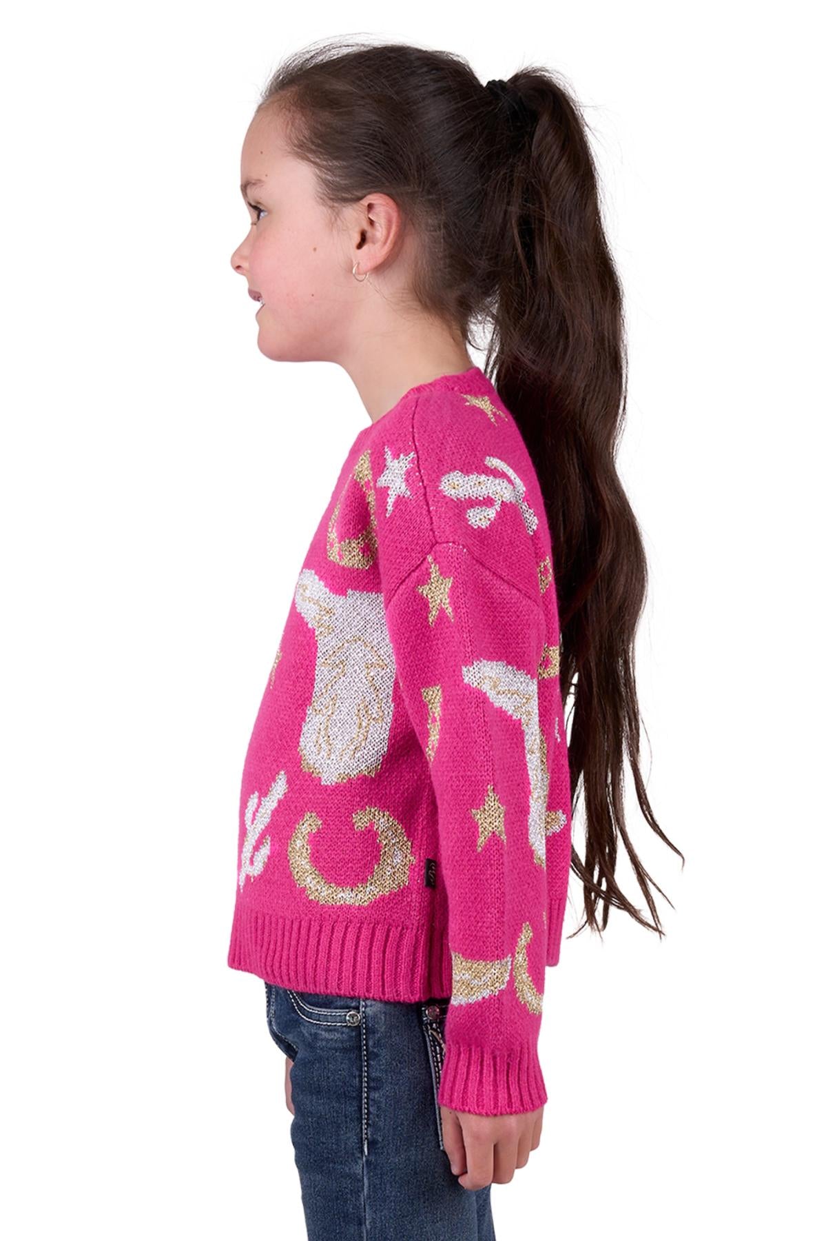 Pure Western Girl’s Marcy Knitted Pullover - PINK