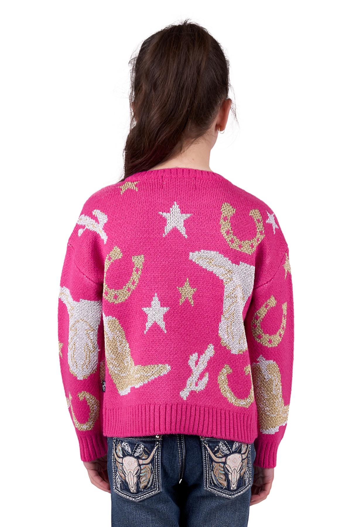 Pure Western Girl’s Marcy Knitted Pullover - PINK