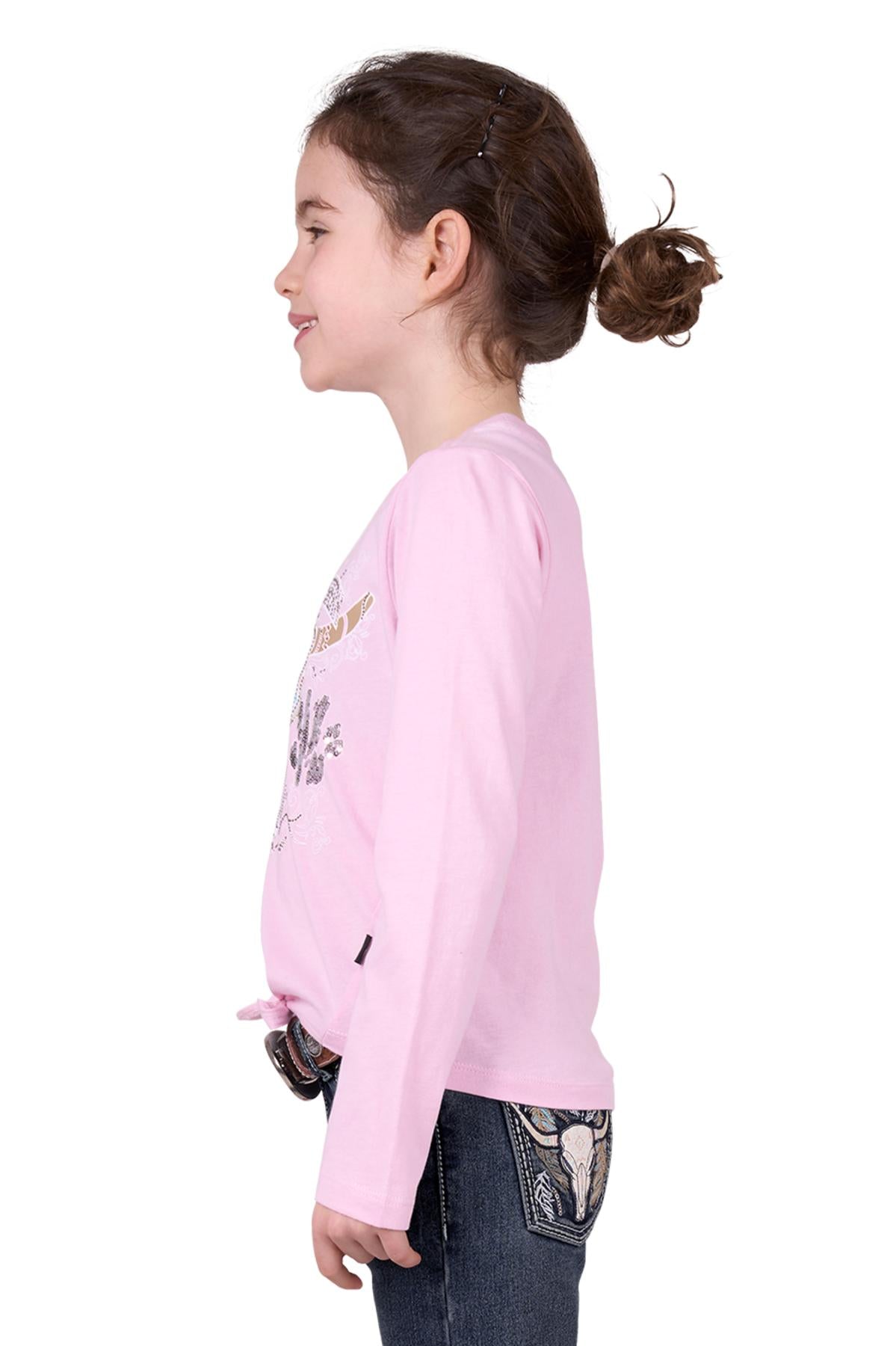 Pure Western Girl’s Polly Long Sleeve Tee - PINK