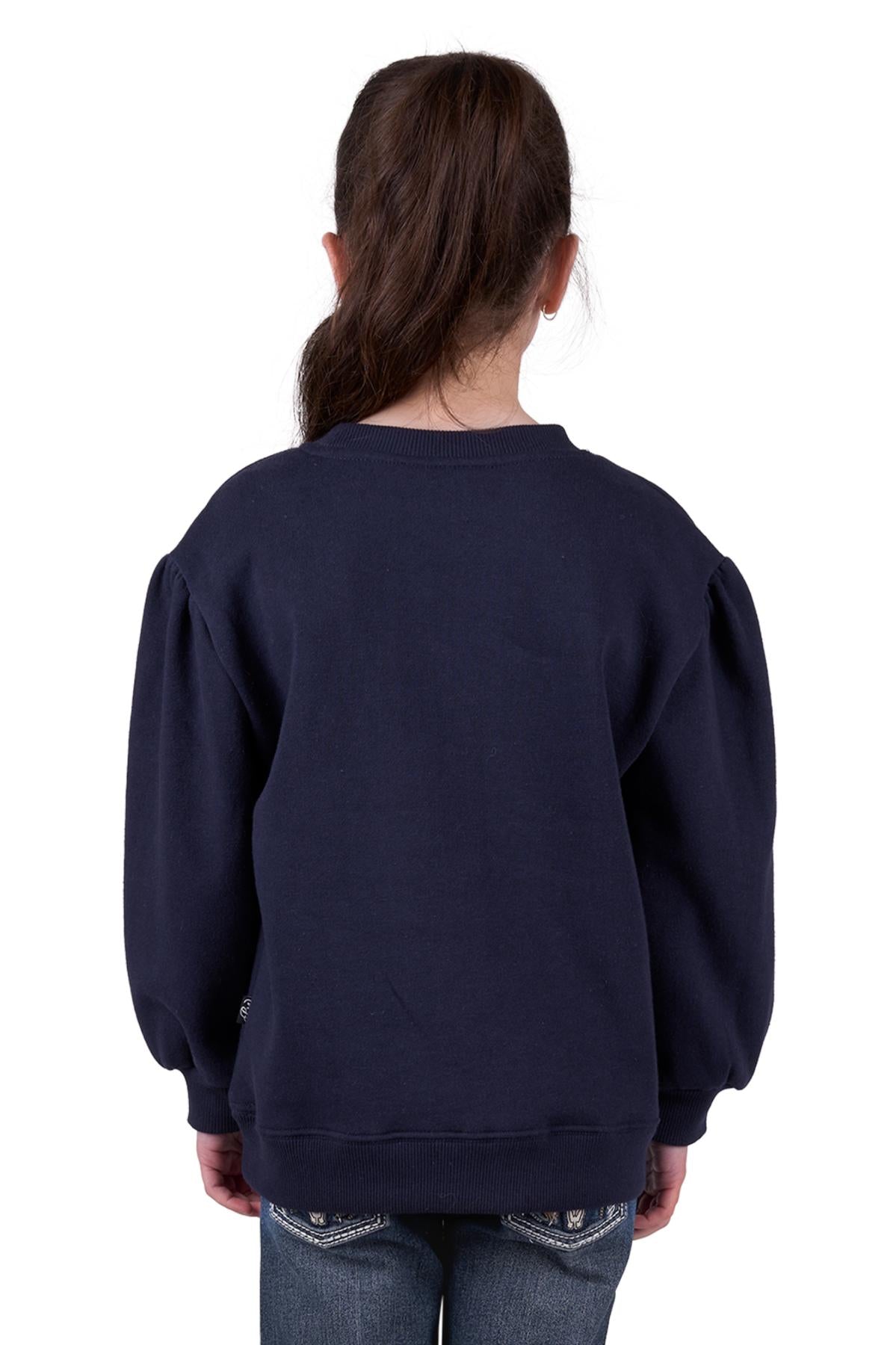 Pure Western Girl’s Sienna Crew - Navy