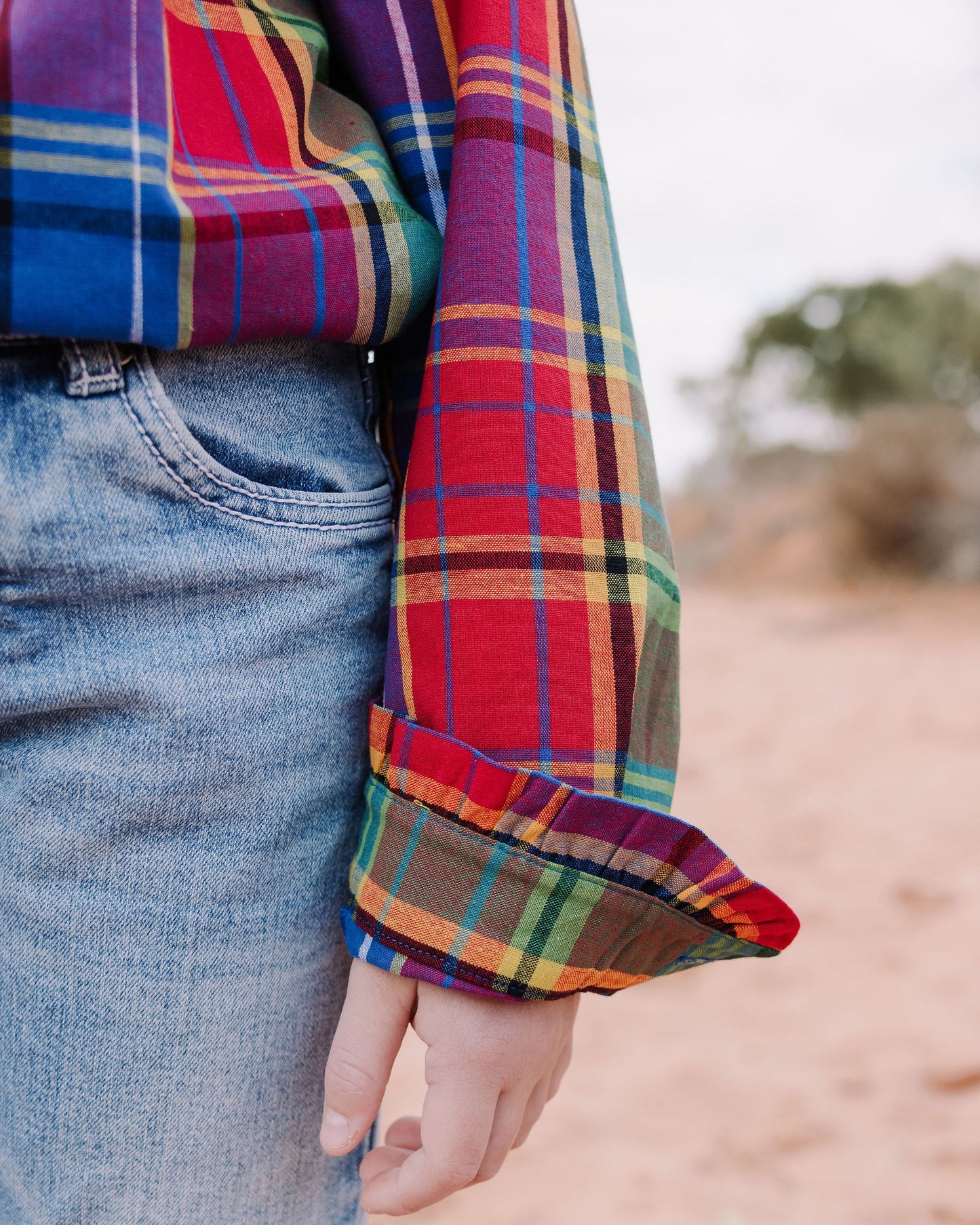 Black Colt Girls Kirby Shirt - Rainbow Check