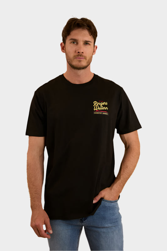 Ringers Western Mens Country Goods Loose Fit T-Shirt - Black