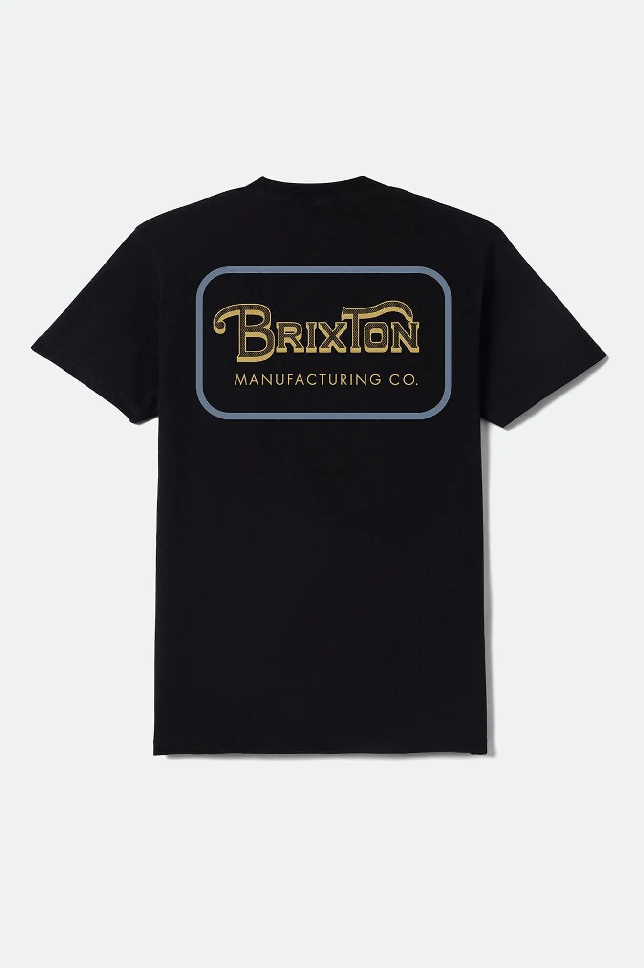 Brixton Mens Grade Standard Fit Cotton Tee - Black/Sunset/Grey Blue