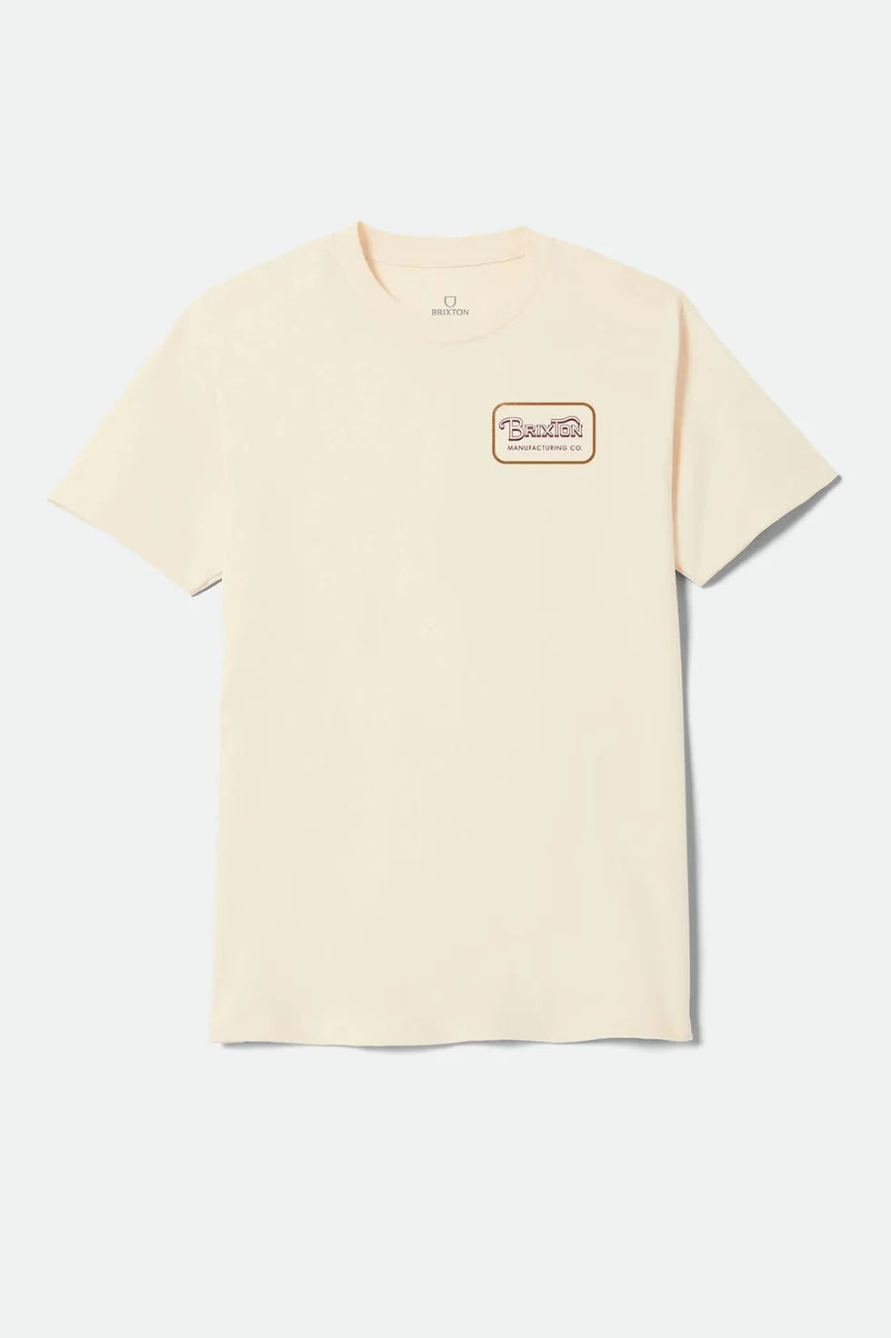 Brixton Mens Grade Standard Fit Cotton Tee - Cream/Burgundy/Rust