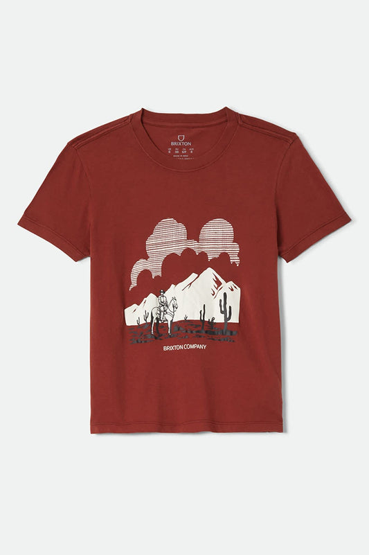Brixton Women's Great Springs Slim Crew T-Shirt - Dark Brick