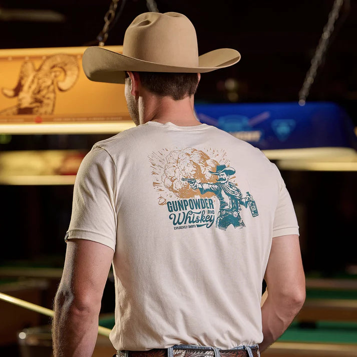Cowboy Cool Gunpowder & Whiskey T-Shirt - Heather Dust