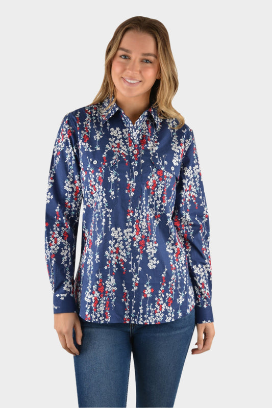 HARDSLOG WOMENS CONNIE 1/2 PLACKET L/S WORK SHIRT - CLEARANCE