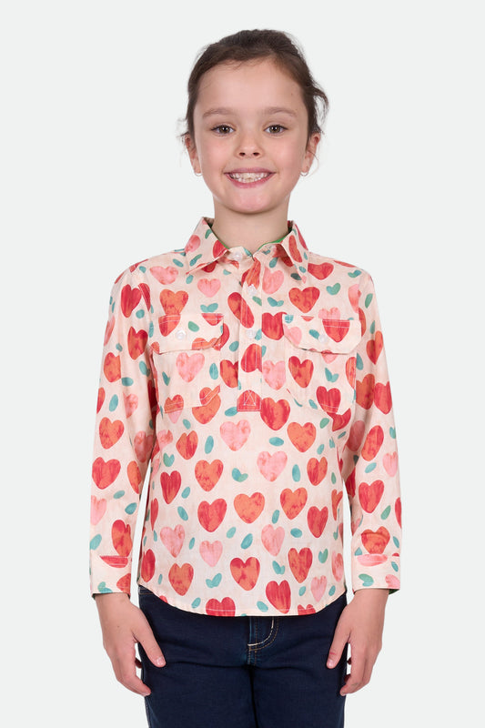 Hard Slog Kid's Mira 1/2 Plkt Ls Shirt - Multi