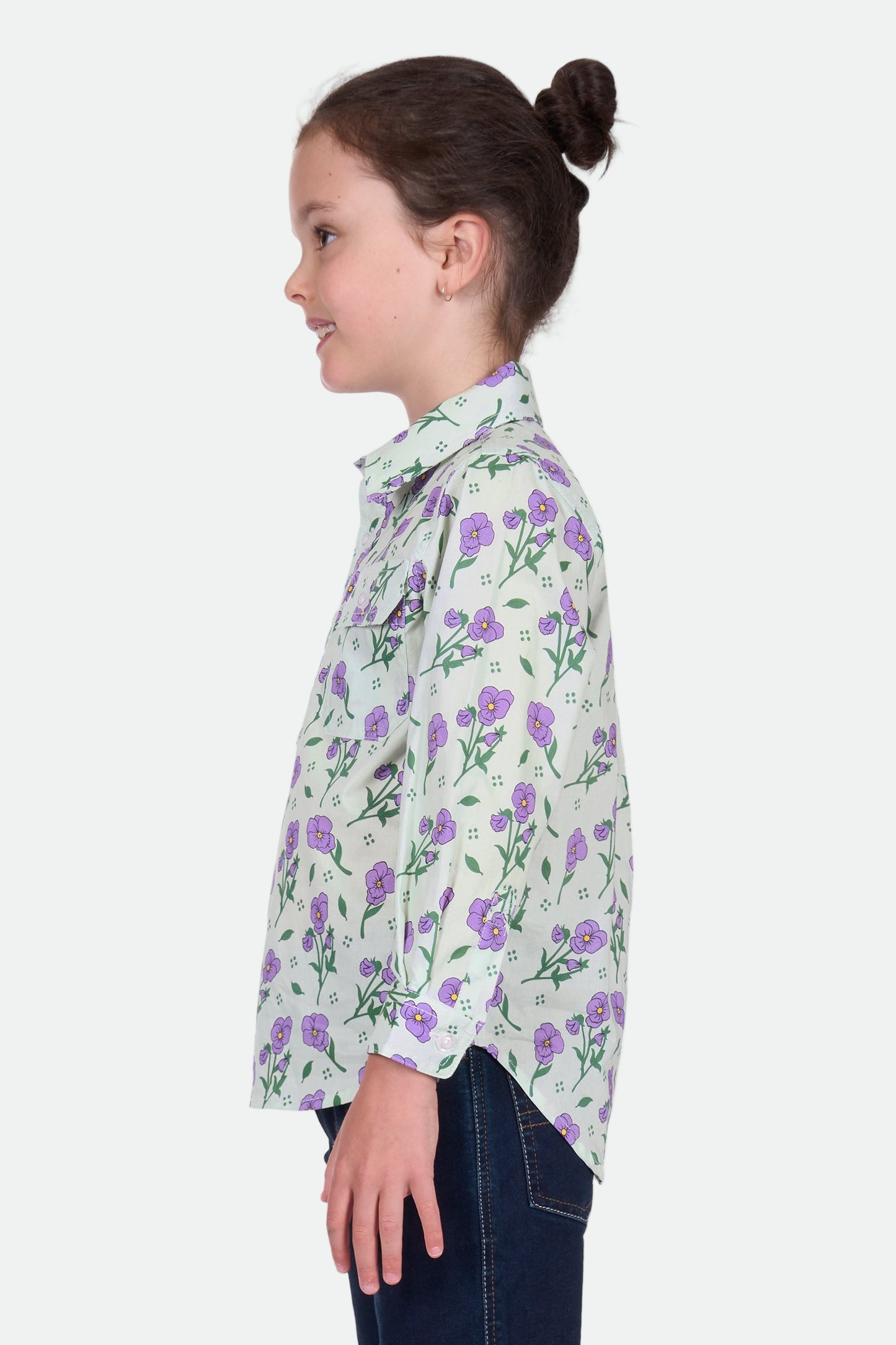 Hard Slog Kid's Lynn 1/2 Plkt Ls Shirt - Multi