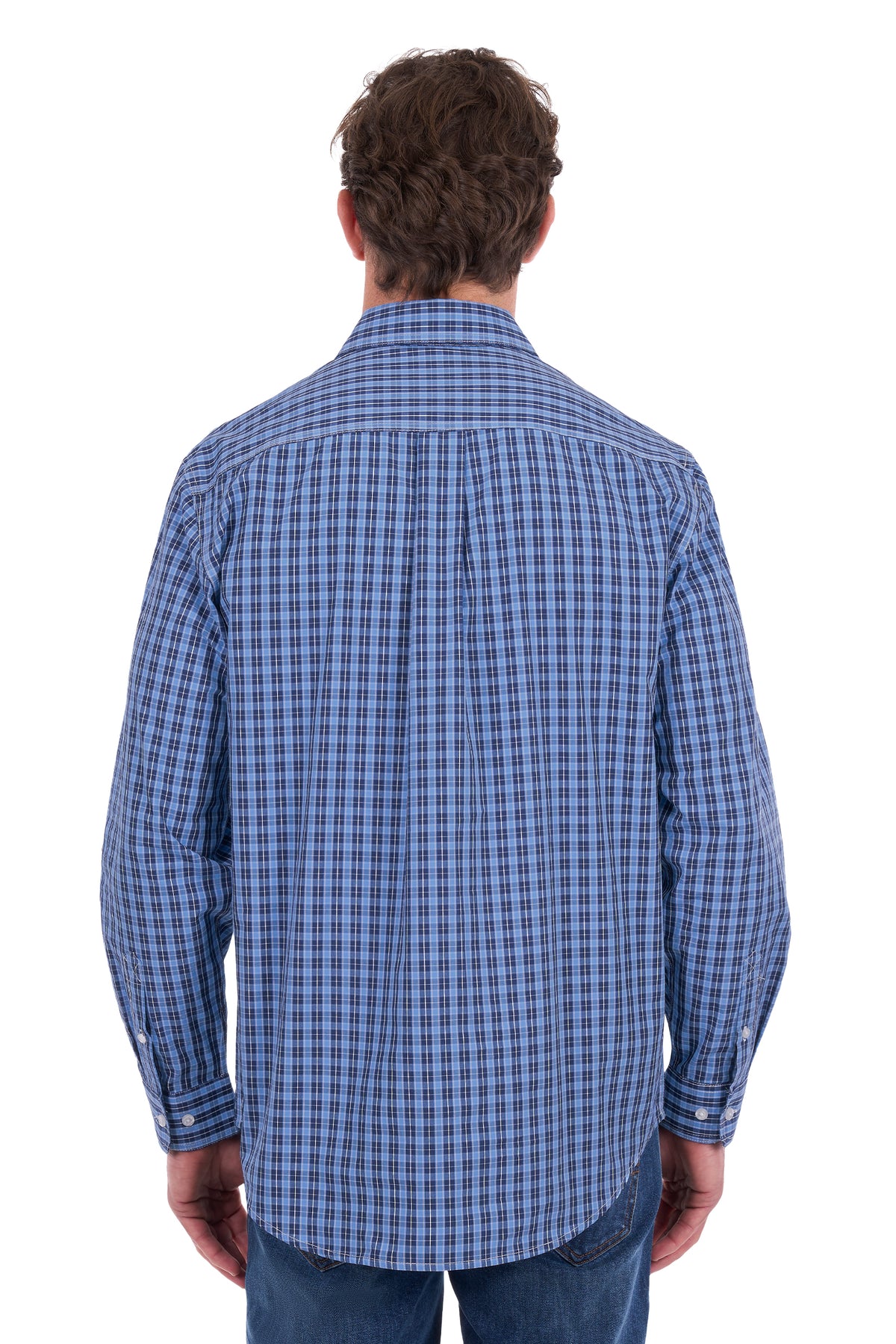 Hard Slog Men’s Wyatt Half-Placket Long Sleeve Shirt – Blue