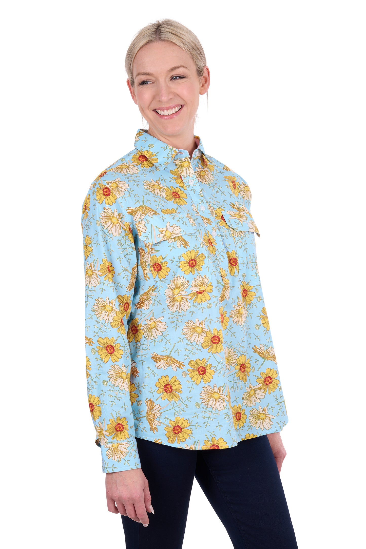 Hard Slog Women’s Sunday Half Placket Long Sleeve Shirt